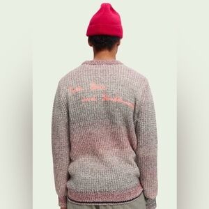 Scotch & Soda Men's Gray and Pink Sweater XXL